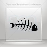 Decals Decal Fish Bones Skull Skeleton Tablet Laptop Weatherproof Spor Black (8 X 3.68 In)