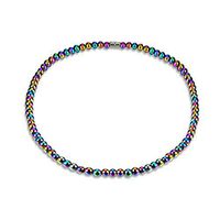 chuwa Necklace Hematite Necklace with Magnetic Therapy Healing Health Jewelry Colorful Necklaces for Women Men