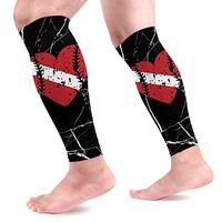 Baseball Heart Dive Flag Calf Compression Sleeves for Men & Women Leg Compression Socks for Running Basketball 1 Pair
