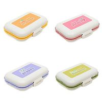 4 Pack Home First Aid Box, Eight Grid Storage Box Plastic Small Pill Box Multi-Function Portable Mini, Home Emergency Medical Box Medicine Box