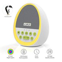 Likii White Noise Machine, Baby Night Light, 29 Sounds with 8 Colour Nightlight, Compact and Cute Egg Shape for Baby Sleep, Portable Rechargeable Sound Machine …