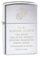 Zippo Lighter: Engraved USMC Marines Okinawa - High Polish Chrome 80391