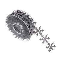 XYanXXX Fabric Ribbon,5M Christmas Snowflake Design Satin Ribbon Rolls for Gift Package Wrapping, Hair, Wedding, Party Decoration, Rainbow Grey