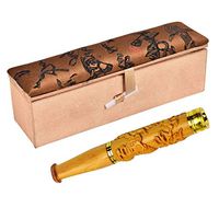 4”Chinese Dragon Carved Cigarette Holder for Men, Handmade Wooden Portable Filter for Regular Size, Short Vantage Smoke Mouthpiece, Luxury Gift Box Included (100mm)