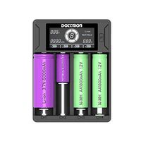 AOSHIKE 4 Slot Intelligent LCD Battery Charger,Smart Battery Charger for Rechargeable Batteries Ni-MH Ni-Cd A AA AAA AAAA C SC, Li-ion 18650 26650 26500 20700 22650 18490 17670 (4-Bay)
