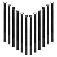 Hanete 12 Pack 18 inch Reusable Fastening Cable Straps, Hook and Loop Cable Tie Wraps Cinch Cable Tie Down Straps