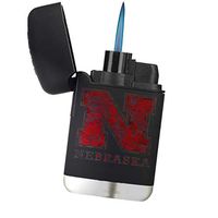 Nebraska Camoflauge - Sunshine Cases Matte Black Rubber Grip Flameless Turbo Pocket Lighter