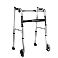 QFXFL Folding Double-Arm Walker, Aluminum Handicapped Walker Portable Detachable Fitness Equipment ZQ002