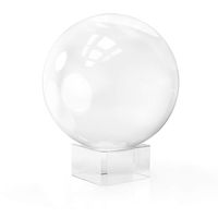 Navaris Crystal Clear Glass Ball - 80mm Transparent K9 Globe for Meditation Divination Healing - Photo Sphere Prop for Art Decor, Photography with Stand