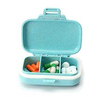 super1798 Pill Organizer, 3/6 Slots Moisture-Proof Pill Box Storage Case Travel Organizer Blue 3 Compartments
