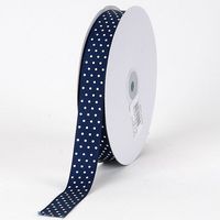 BBCrafts Navy with White Dots Grosgrain Ribbon Swiss Dot 3/8 inch 50 Yards