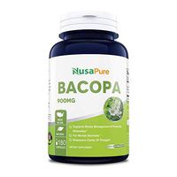 Bacopa Leaf Extract 900mg 180 Capsules (Non-GMO & Gluten Free) Brain Supplement, Nootropic & Brain Booster for Enhanced Mental Focus + Memory + Clarity
