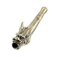 Pipe, Pure Copper Rod Filter Cigarette Holder and Pipe, Suitable for Men and Women Portable Cigarette Holder, Smoking Gift Perfect Holiday Gift (Color : Golda)