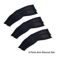 Compression Arm Sleeve for Men Women Youth UV Sun Protection Aqua Fabric Basic Style (Black, 3 Pair)