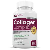 Multi Collagen Peptide Capsules (Types I,II,III,V,X) - Anti Aging Formula, Healthy Skin & Hair - Strong Joints, Bones & Nails Support - Promotes Glowing & Vibrant Skin for Women and Men - 60 Capsules