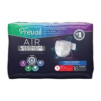 Prevail Air Overnight Adult Brief Tab Closure Size 1 Disposable Heavy Absorbency, NGX-012 - Bag of 16
