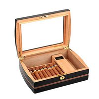 Humidors Cigar Box Cigar Solid Wood Cedar Wood humidifier Cigar Box Cigar Cabinet (Color : Black, Size : 233310cm)