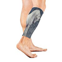 Stretch Sport Calf Sleeve Unicorn in The Snow Protective Guard for Men Women - Best Footless Compression Socks for Shin Splints, Running,Basketball Football (1 Pair)