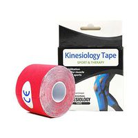 YOMAX Kinesiology Tape, Elastic Therapeutic kinesio Tape for Knee Shoulder and Elbow、Breathable、Water Resistant、Latex Free, Pain-Killing Waterproof Sports Tape (Red)