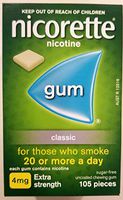 Nicorette Nicotine Gum 4mg Classic 3 Boxes (Total 315 Pieces) Quit Smoking