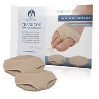 Dr. Frederick's Original Gel Pad Metatarsal Sleeves - 2 Pieces Metatarsal Pads for Forefoot Pain - Metatarsalgia, Morton's Neuroma, Plantar Warts, Corns and Sesamoiditis - Large | M9.5-11