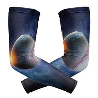 WXLIFE Galaxy Space Baseball Sport Ball Sun Uv Protection Sport Arm Sleeves for Men Women Kids Running Basketball Cycling Arm Warmer Sleeves 1 Pair