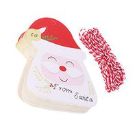 Artibetter 100pcs from Santa Christmas Gift Tag Holiday Name Tag Labels Write On to for Party Gift Bags Wrapping Presents & Packages (Large Santa)