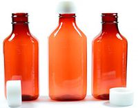 Plastic Amber Ovals with Child-Safety Caps -2oz (200pcs/box)