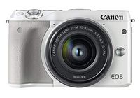 Canon EOS M3 24.2MP 1080P Wi-Fi Camera with EF-M 15-45mm is STEM Lens (White) (International Model No Warranty)