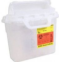 6028165 PT# 305427 Collector Sharps 5.4qt Tamper Resistant Clear Patient Room 12/Ca Made by Becton-Dickinson