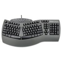 Ergonomic Split-Design Keyboard w/Antimicrobial Protection, 105 Keys, Black