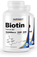 Nutricost Biotin (Vitamin B7) 10,000mcg (10mg), 240 Caps (2 Bottles) - Non-GMO, Gluten Free