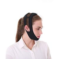 NARUTOO Anti Snoring Chin Strap, Jaw Support Strap Adjustable Comfortable Chin Straps Anti snoring Devices for Man and Woman Prevent a dislocated jaw Strap Unisex (Black)