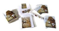 Dog Lover's Gift Set! - 4 Piece Bundle- One Custom Fine Art Writing Pen, One Matching Magnetic List Pad, One Matching Decorative Magnet, One Matching Deck Playing Cards (Golden Retriever Light)