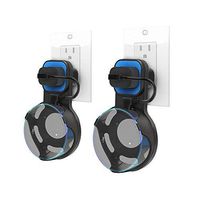 Dylawell Outlet Wall Mount Hanger Stand for Amazon Echo Dot 2nd Generation, A Smart Home Speakers Accessories Without Messy Wires or Screws (Black-Blue 2-Pack)