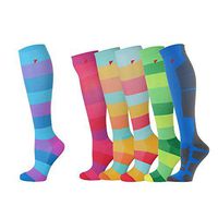 Compression Socks for Men and Women (1 Pair) 15-25% mmHg Moderately Graduated. Optimized for Athletic Sports; for Active Professions and Flight Travel (Small, Light blue, Light pink, Dark blue)