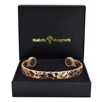 Holistic Magnets® Strong Magnetic Bracelet Mens X-Large Copper Healing Bracelet Arthritis Pain Relief Stylish Magnetic Therapy Bracelet Gift Boxed-Hammered (XL: Wrist 8-9.5 inch)