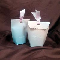 Sweet Wedding Candy Boxes with Ribbons 10pcs/20pcs/50pcs Bridal Favor Gifts Chocolate Wrapper Bags Paper Craft for Guests AQ090 (A,50pcs)