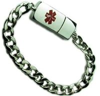 Throwback Legacy EMR MediChip ID Bracelet by Key2Life (Silver Tone)