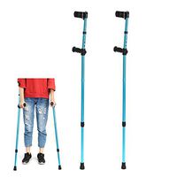 WAOBE Adjustable Crutches, Aluminum Height Adjustable (45 in - 33 in), Forearm Elbow Underarm Crutches Telescopic Blue Folding Walking Sticks,2Pcs