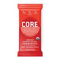 CORE Foods Organic Overnight Oat Bar + Probiotics, Gluten Free, non-GMO, Vegan, Kosher, Prebiotics, Dark Chocolate Cherry, 2 oz, 16 Refrigerated Bars