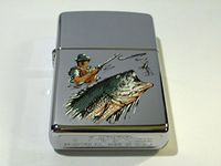 Zippo Fly Fisherman Polish Chrome 1998 Lighter