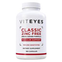 Viteyes Classic AREDS 2 Zinc Free Macular Health Formula Capsules, Eye Health Vitamin for Vision Protection, 180 Capsules