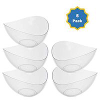 Plastic Serving Bowls Disposable Party Snack Bowls Large Clear Angled Bowls For Parties, Buffet, Chips, Salads, Fruits. 5 Pack - Posh Setting 64 oz