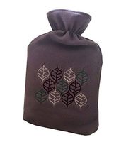 Classic Rubber Hot or Cold Water Bottle with Soft Fleece Cover (2 Liters,Leaves)