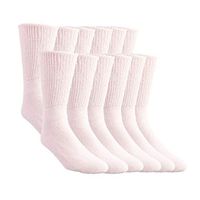 Comfort Finds Diabetic SwellSox - Breathable Cotton Socks - Loose Fitting Comfortable Sock – Non Binding Top Design– Improve Foot Circulation (Light Pink, 6 Pair)