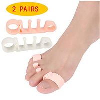 2 Pairs of Gel Hallux valgus deformity Device 5 Hole Silicone Thumb valgus Finger Big Foot Bone Toe valgus Deformer Silicone Toe Separator Overlapping Toe wear Toe Cover
