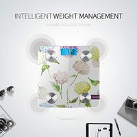 LYAOE Bluetooth Body Fat Scale Hydrangea Pattern Nature Smart Wireless Scale with LCD Display Measuring Body Weight Bmi and Health Digital Scale