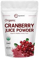 Sustainably US Grown, Organic Cranberry Juice Powder, 8 Ounce, Enhance Urinary Tract Cleanse, Bladder, Prostate Health and Immune System, Natural Flavor & Vitamin C for Smoothie, Vegan Friendly