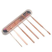 6 Pcs/Set Stainless Steel Spiral Ear Spoon Ear Care Wax Removal Cleaning Picking Cerumen Tool Ear Golden